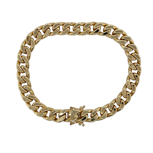 9ct Gold 8.5" Hollow Curb Bracelet