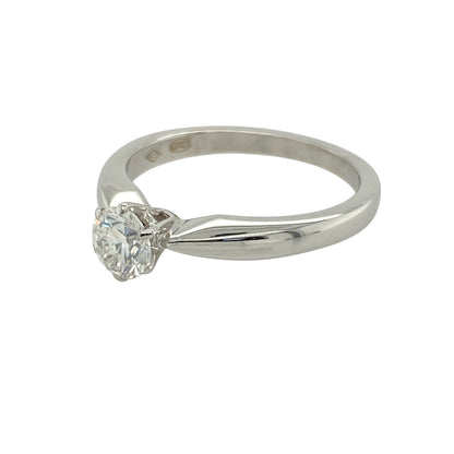 Add timeless elegance and refined brilliance to your collection with this pre-owned 18ct white gold diamond set solitaire ring—classic, sophisticated, and perfect for marking life’s most special moments.

Design: The ring features a brilliant cut diamond of approximately 0.46ct with approximate clarity Si, secured in a traditional six-claw setting for maximum light and sparkle.
