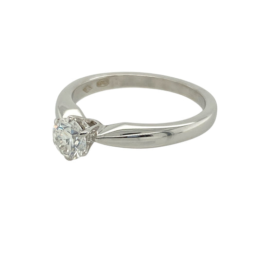 Add timeless elegance and refined brilliance to your collection with this pre-owned 18ct white gold diamond set solitaire ring—classic, sophisticated, and perfect for marking life’s most special moments.

Design: The ring features a brilliant cut diamond of approximately 0.46ct with approximate clarity Si, secured in a traditional six-claw setting for maximum light and sparkle.
