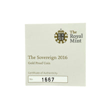 Load image into Gallery viewer, 2016 22ct Gold Full Sovereign Coin
