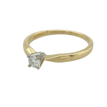 Load image into Gallery viewer, Bring classic elegance and enduring sparkle to your collection with this pre-owned 18ct yellow gold solitaire ring, featuring a brilliant-cut diamond in a timeless setting—perfect for meaningful occasions or everyday sophistication.

Design: The ring features a single brilliant-cut diamond of approximately 0.17ct, held in a traditional solitaire setting. The diamond has an approximate clarity of SI2 and a colour grade between K and M, offering warm brilliance and subtle character.

