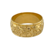 Load image into Gallery viewer, 22ct Gold Flower Patterned Band Ring
