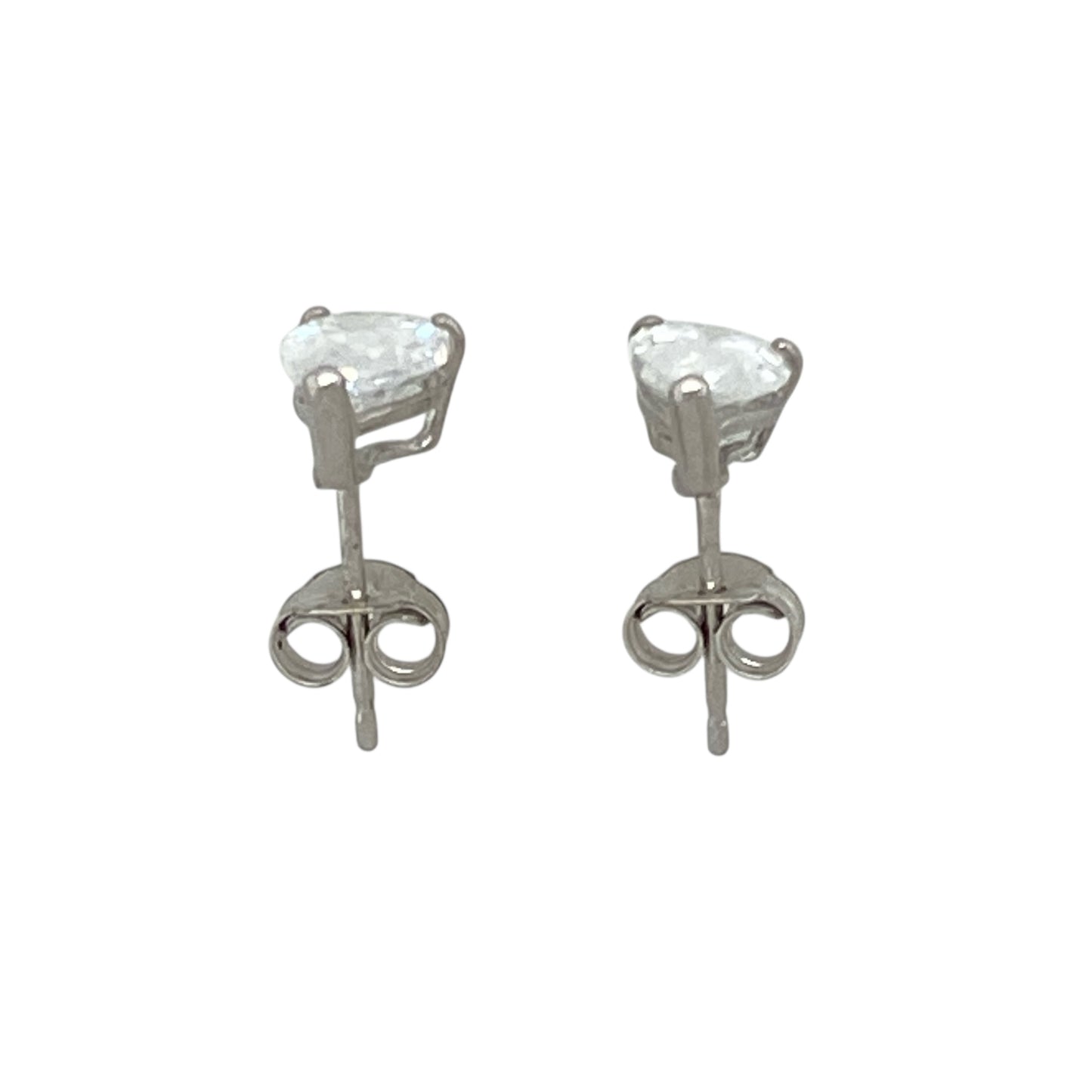 9ct White Gold & Cubic Zirconia Teardrop Stud Earrings