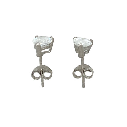 9ct White Gold & Cubic Zirconia Teardrop Stud Earrings