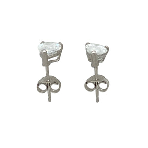 9ct White Gold & Cubic Zirconia Teardrop Stud Earrings