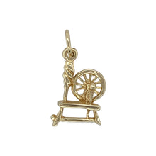 Load image into Gallery viewer, 9ct Gold Old Fashioned Spinning Wheel Pendant
