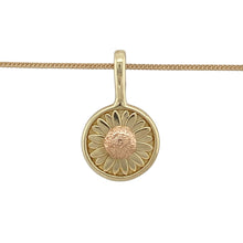 Load image into Gallery viewer, Bring floral charm and soft contrast to your collection with this pre-owned 9ct yellow and rose gold Clogau daisy pendant on a 20&quot; curb chain—perfect for everyday elegance with a touch of nature-inspired design.

Design: The pendant features a detailed daisy with yellow gold petals and a rose gold centre, measuring 2.4cm in length including the bail, capturing the delicate beauty of the flower in a warm, two-tone finish.


