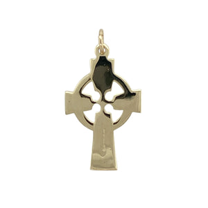 Blend heritage and symbolic detail with this pre-owned 9ct yellow gold star patterned Celtic cross pendant—perfect for meaningful expression with timeless style.

Design: The pendant features a traditional Celtic cross adorned with intricate star-patterned detailing, combining spiritual symbolism with decorative charm.
Material: Made from 9-carat yellow gold, the polished finish enhances the fine engraving and adds a soft, warm glow.
