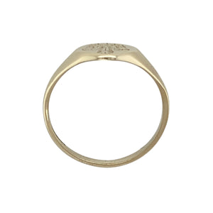 9ct Gold Three Feather Oval Signet Ring