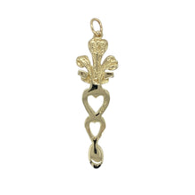 Load image into Gallery viewer, Celebrate tradition and heartfelt symbolism with this pre-owned 9ct yellow gold Welsh three feather lovespoon pendant—perfect for expressing love, heritage, and meaning.

Design: The pendant combines the iconic Welsh three feather emblem with the traditional lovespoon motif, symbolising affection, loyalty, and cultural pride.
Material: Made from 9-carat yellow gold, the polished finish enhances the intricate detailing and adds a rich, warm glow.

