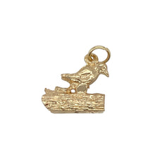 Load image into Gallery viewer, 9ct Gold Bird on Tree Log Charm
