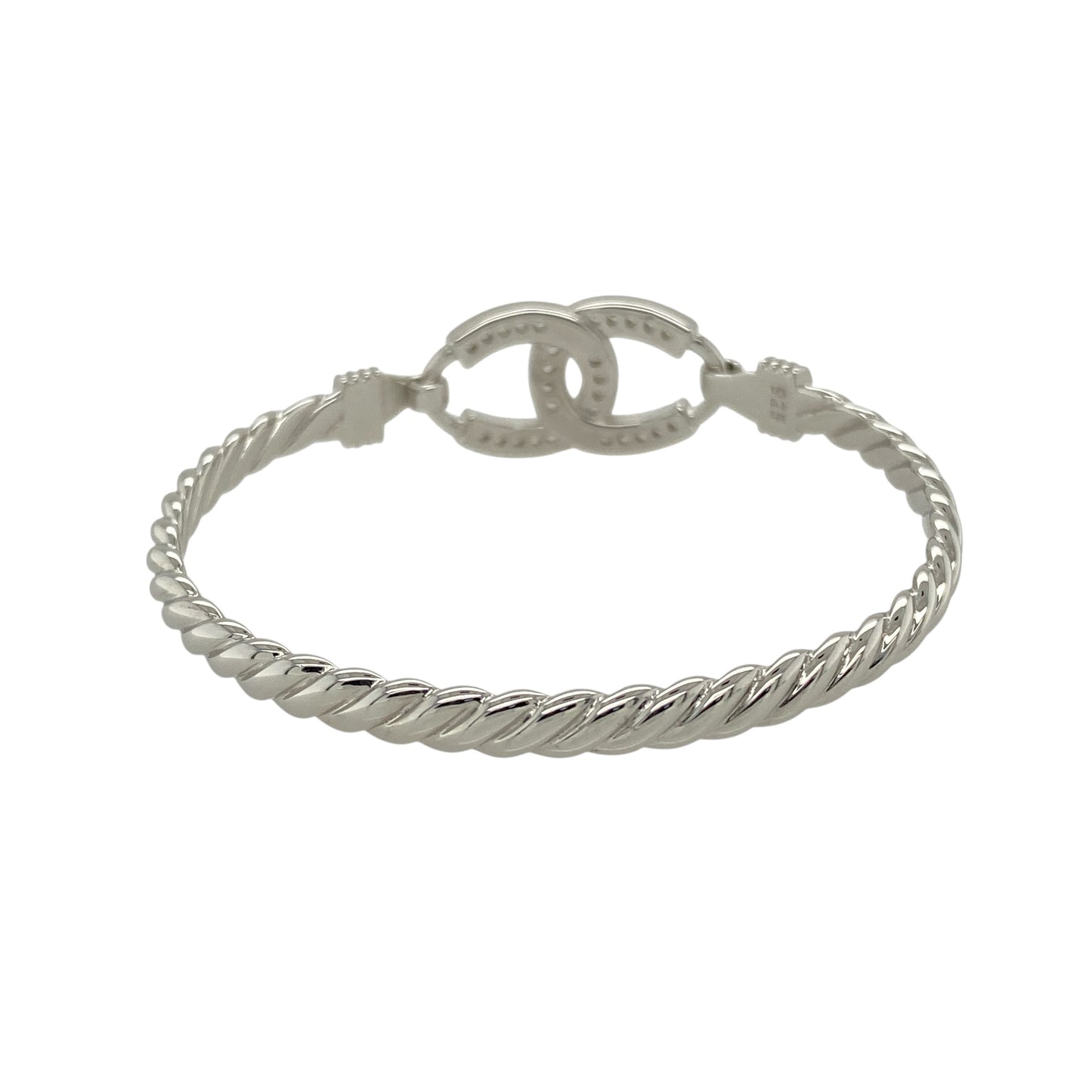 Bring classic charm and a touch of sparkle to a young jewellery collection with this new solid 925 silver and cubic zirconia children's horseshoe bangle—a meaningful piece designed with timeless appeal and playful elegance.

Design: The 12mm high front features a detailed horseshoe motif set with cubic zirconia stones, symbolising good luck and adding subtle brilliance.
