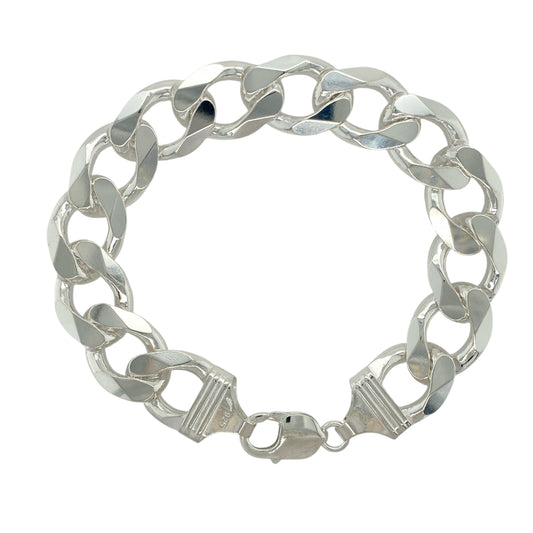 New 925 Silver 9.5" Curb Bracelet