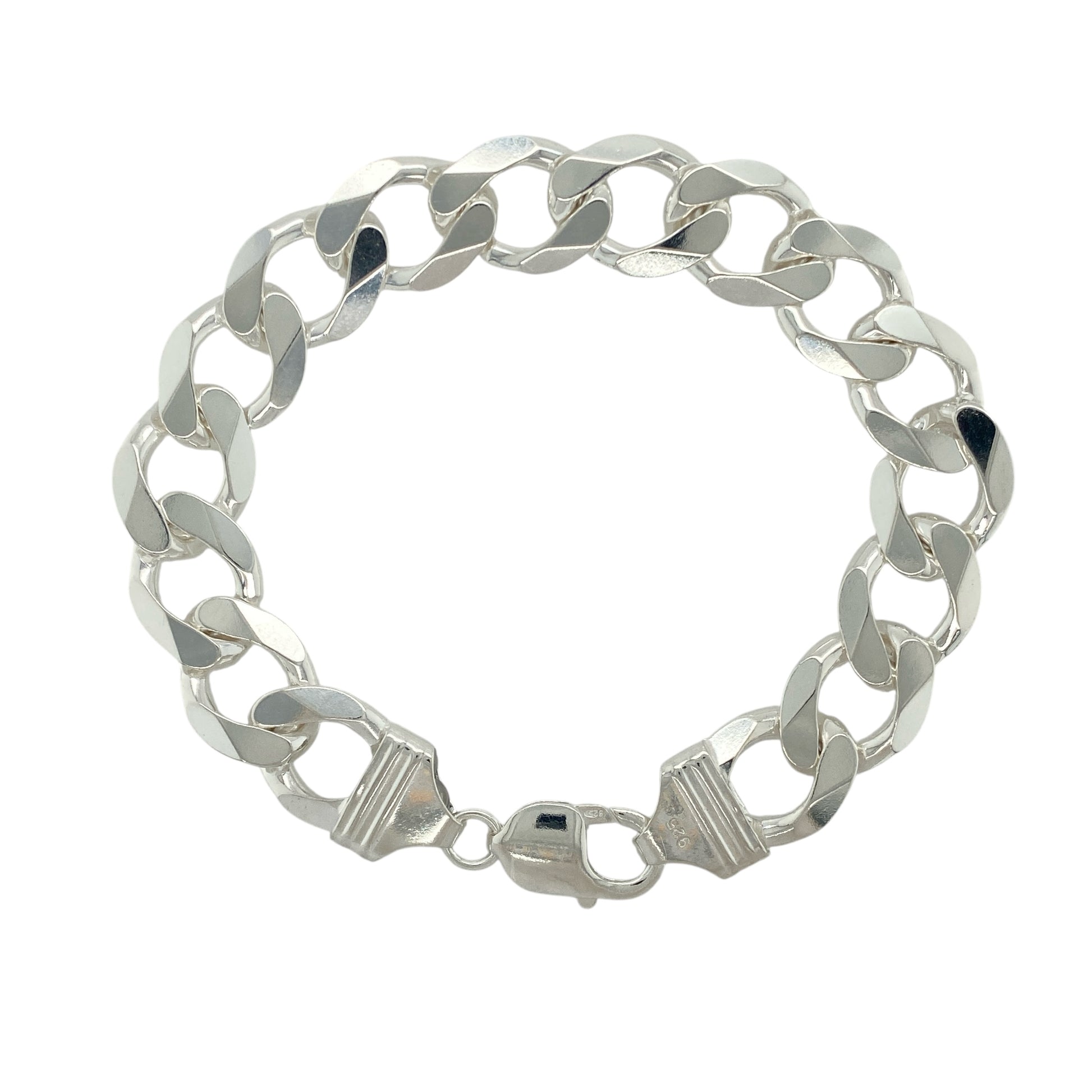 New 925 Silver 9" Curb Bracelet