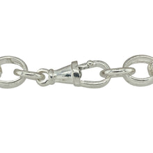 Load image into Gallery viewer, Bring refined texture and timeless detail to your jewellery collection with this new 925 silver 7.5&quot; patterned engraved oval belcher bracelet—a beautifully balanced piece with bold styling and intricate craftsmanship.

Design: Featuring 9mm wide oval belcher links, the bracelet alternates between polished plain links and engraved patterned links for a classic yet eye-catching look.

