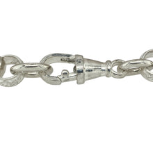Load image into Gallery viewer, Bring elegant texture and vintage charm to your jewellery collection with this new 925 silver 8.5&quot; patterned engraved gypsy link bracelet—a finely detailed piece with classic styling and thoughtful craftsmanship.

Design: Featuring 4mm wide gypsy links, the bracelet alternates between smooth plain links and intricately engraved patterned links, offering a refined and timeless look.

