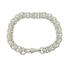 Load image into Gallery viewer, New 925 Silver 9&quot; Patterned Engraved Rollerball Bracelet
