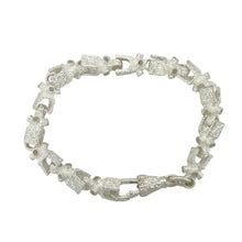 Load image into Gallery viewer, New 925 Silver 7.5&quot; Patterned Lego Link Bracelet
