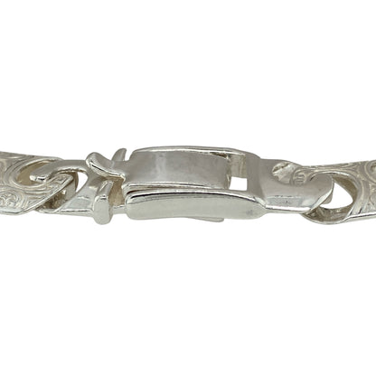 Bring bold tradition and intricate artistry to your jewellery collection with this new 925 silver 8" Celtic-style patterned Bali link bracelet—a striking piece rich in texture and heritage-inspired detail.

Design: Featuring 12mm wide Bali-style links with detailed Celtic-inspired patterning, this bracelet blends cultural symbolism with bold, decorative design.
