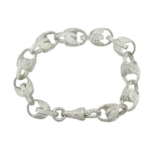 Load image into Gallery viewer, New 925 Silver 7.75&quot; Patterned Tulip Link Bracelet
