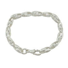 Load image into Gallery viewer, New 925 Silver 8&quot; Patterned Tulip Link Bracelet
