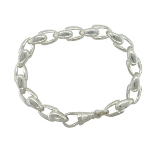 925 Silver 8" Plain Tulip Link Bracelet