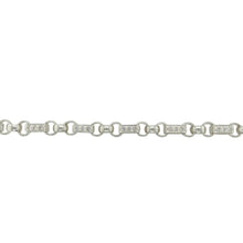 Load image into Gallery viewer, New 925 Silver &amp; Cubic Zirconia Set 7.5&quot; Gypsy Style Bracelet
