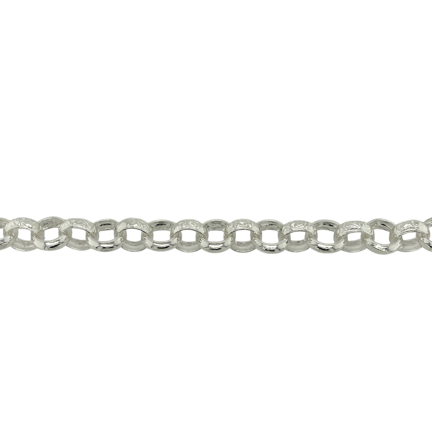 New 925 Silver 26.5" Patterned Engraved Belcher Chain