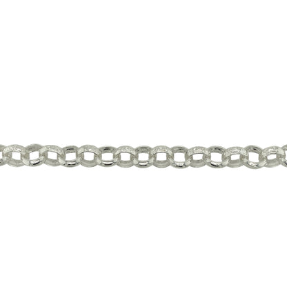 New 925 Silver 26.5" Patterned Engraved Belcher Chain