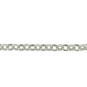 New 925 Silver 26.5" Patterned Engraved Belcher Chain