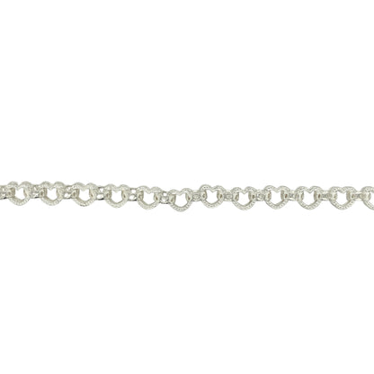 New 925 Silver 26.5" Patterned Heart Link Chain