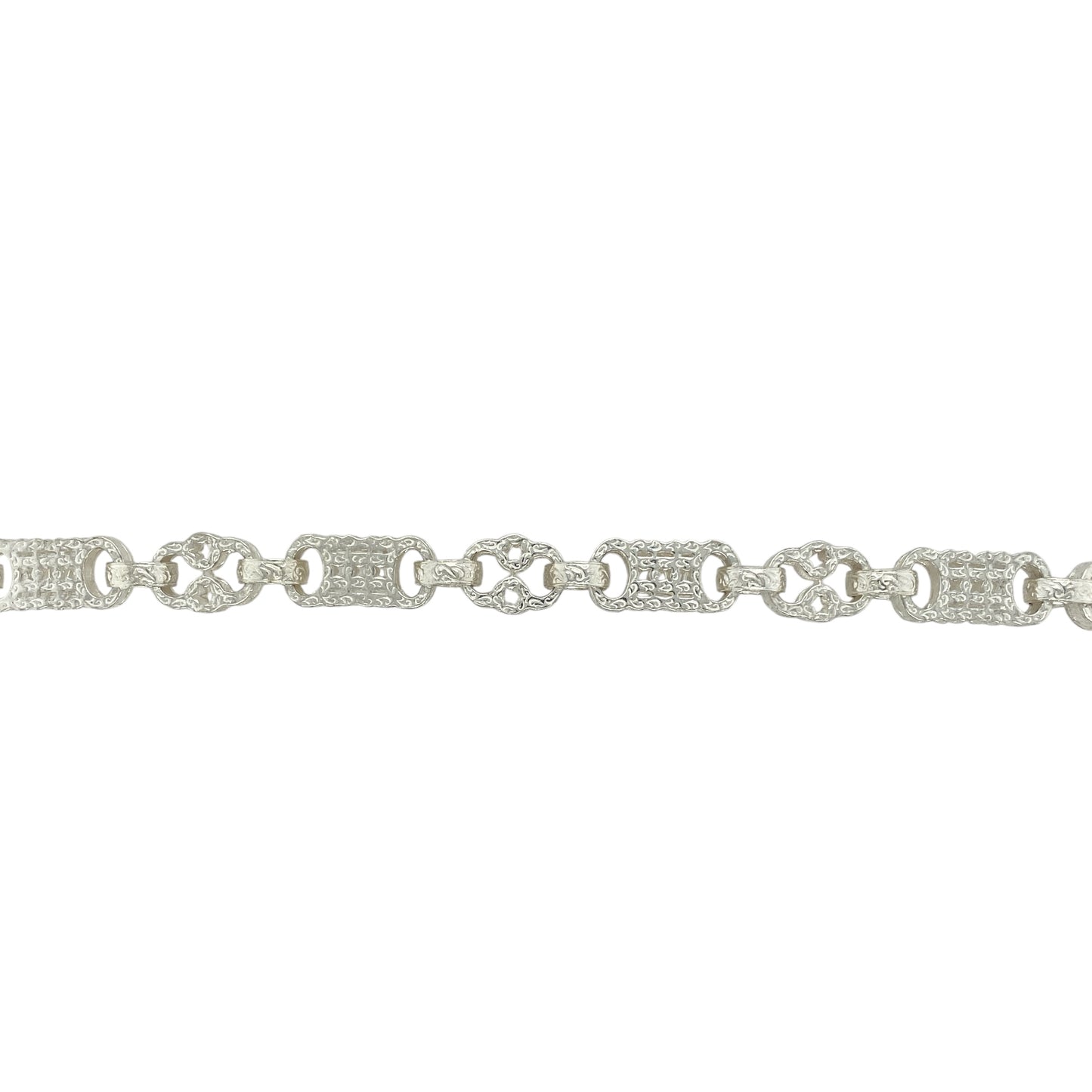 New 925 Silver 24" Patterned Star and Bar Chain