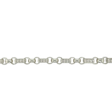Load image into Gallery viewer, New 925 Silver &amp; Cubic Zirconia Set 27&quot; Patterned Gypsy Style Link Chain
