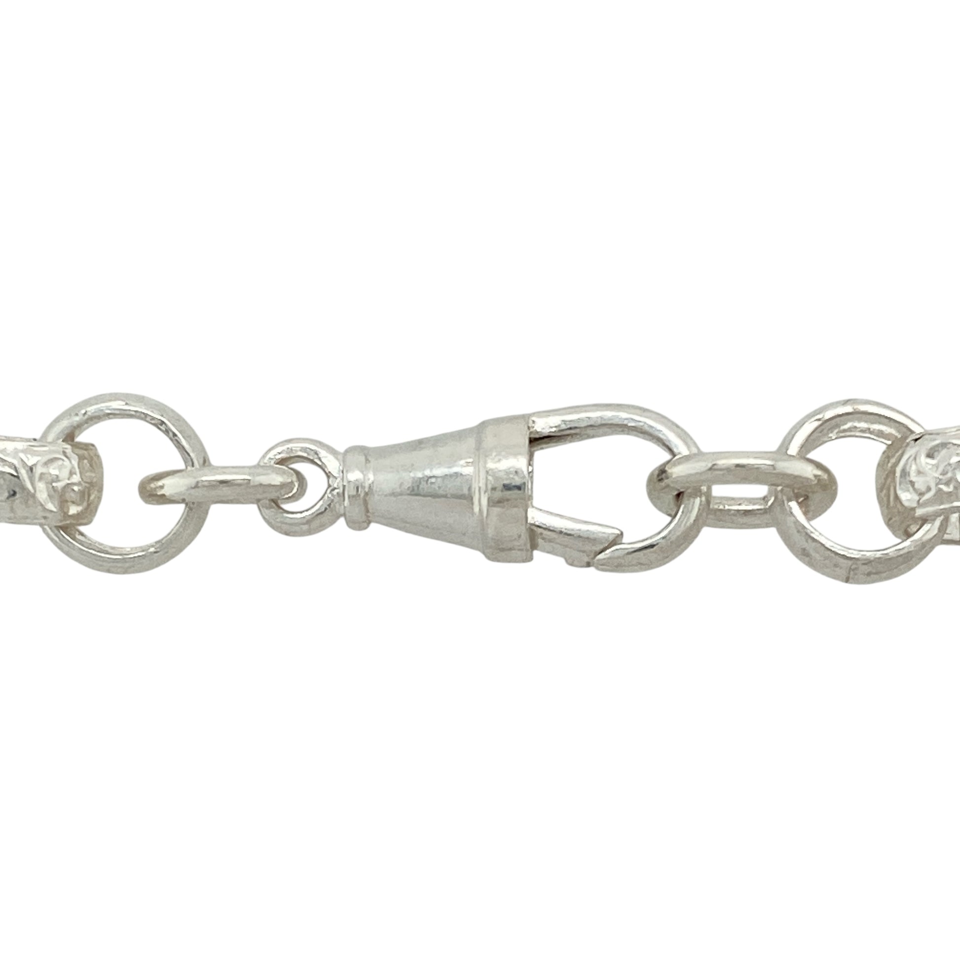 Bring ornate detail and bold brilliance to your jewellery collection with this new 925 silver & cubic zirconia set 24" patterned gypsy style link chain—a statement piece with vintage flair and sparkling accents.

Design: Featuring 10mm wide gypsy-style links with intricate patterning and cubic zirconia detailing, this chain combines old-world charm with modern shimmer.
