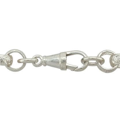 Bring ornate detail and bold brilliance to your jewellery collection with this new 925 silver & cubic zirconia set 24" patterned gypsy style link chain—a statement piece with vintage flair and sparkling accents.

Design: Featuring 10mm wide gypsy-style links with intricate patterning and cubic zirconia detailing, this chain combines old-world charm with modern shimmer.

