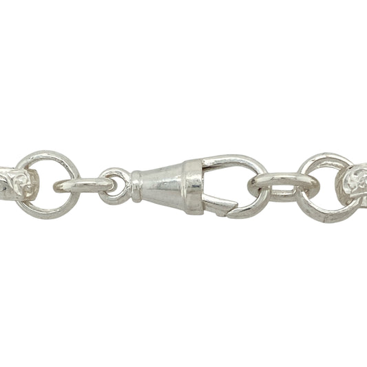 Bring ornate detail and bold brilliance to your jewellery collection with this new 925 silver & cubic zirconia set 24" patterned gypsy style link chain—a statement piece with vintage flair and sparkling accents.

Design: Featuring 10mm wide gypsy-style links with intricate patterning and cubic zirconia detailing, this chain combines old-world charm with modern shimmer.
