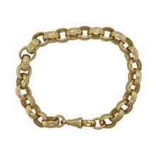 Load image into Gallery viewer, New Solid 925 Silver Heavily 9ct Gold Plated 9.5&quot; Patterned Belcher Bracelet
