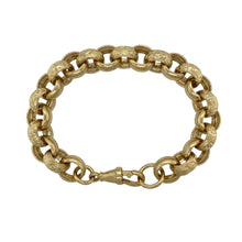 Load image into Gallery viewer, New Solid 925 Silver Heavily 9ct Gold Plated 8&quot; Patterned Belcher Bracelet
