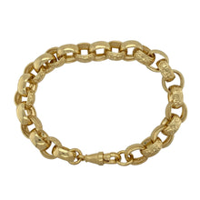 Load image into Gallery viewer, New Solid 925 Silver Heavily 9ct Gold Plated 9.5&quot; Patterned Belcher Bracelet
