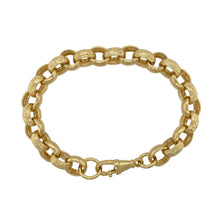 Load image into Gallery viewer, New Solid 925 Silver Heavily 9ct Gold Plated 9&quot; Patterned Belcher Bracelet
