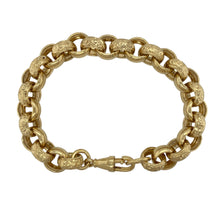 Load image into Gallery viewer, New Solid 925 Silver Heavily 9ct Gold Plated 9&quot; Patterned Belcher Bracelet
