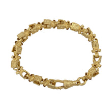 Load image into Gallery viewer, New Solid 925 Silver Heavily 9ct Gold Plated 8&quot; Lego Link Bracelet
