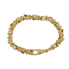 Load image into Gallery viewer, New Solid 925 Silver Heavily 9ct Gold Plated 8.5&quot; Lego Link Bracelet
