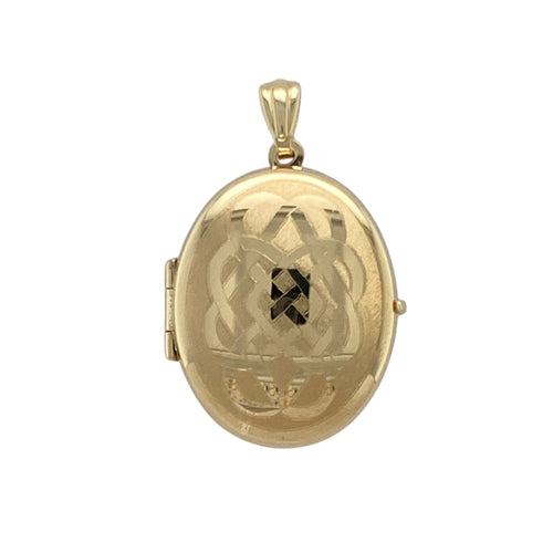 9ct Gold Oval Celtic Knot Locket