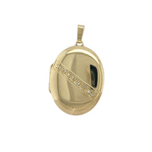 Load image into Gallery viewer, 9ct Gold &amp; Diamond Set Oval Locket
