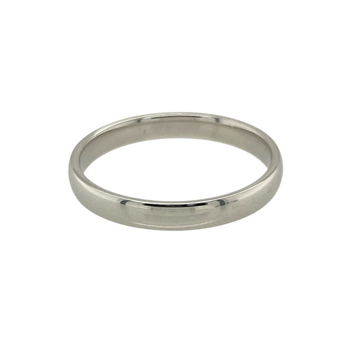 9ct White Gold 3mm Wedding Band Ring