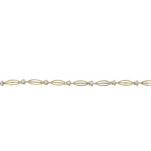 Load image into Gallery viewer, 9ct Gold &amp; Cubic Zirconia Set Flower 7.5&quot; Bracelet
