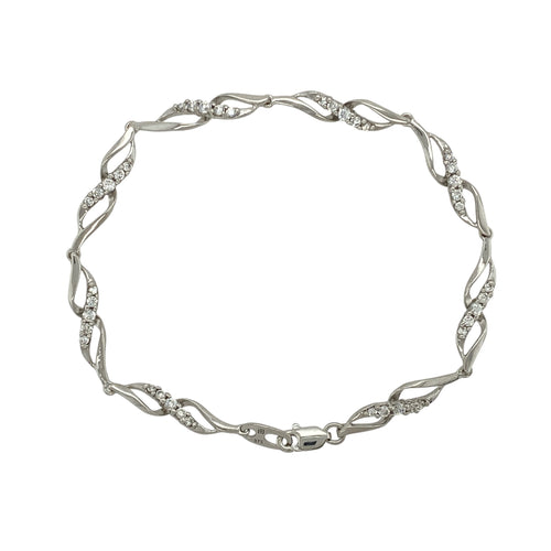 9ct White Gold & Cubic Zirconia Set 7.25