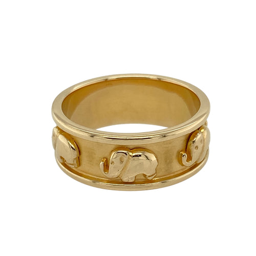 18ct Gold Elephant Band Ring