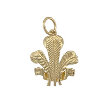 Load image into Gallery viewer, Show your pride and heritage with this pre-owned 9ct yellow gold Welsh Three Feathers pendant—a bold and symbolic design rooted in tradition and identity.

Design: Featuring the iconic Welsh Three Feathers motif, the pendant offers detailed craftsmanship and strong cultural significance.
Material: Made from 9-carat yellow gold, the polished finish enhances the intricate design with a rich, golden glow.


